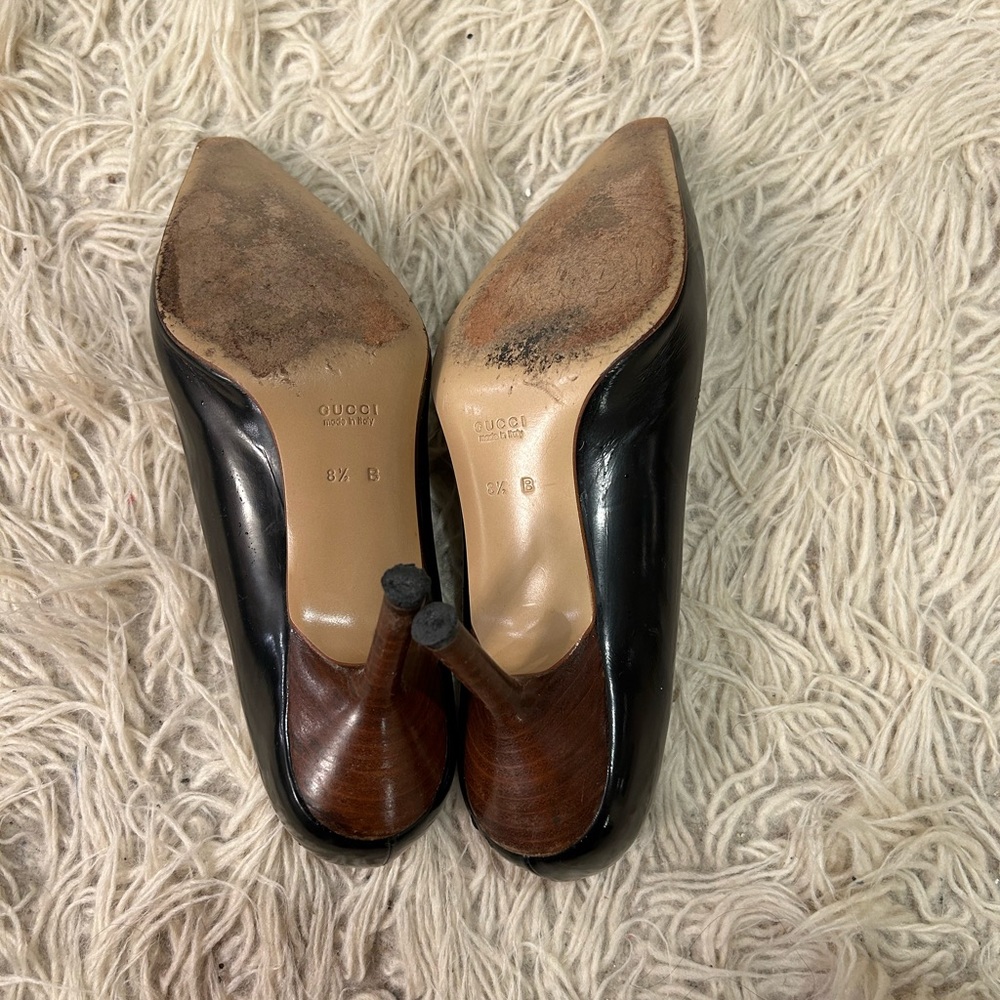 Gucci black leather classic Pumps 8.5 - Picture 5 of 7